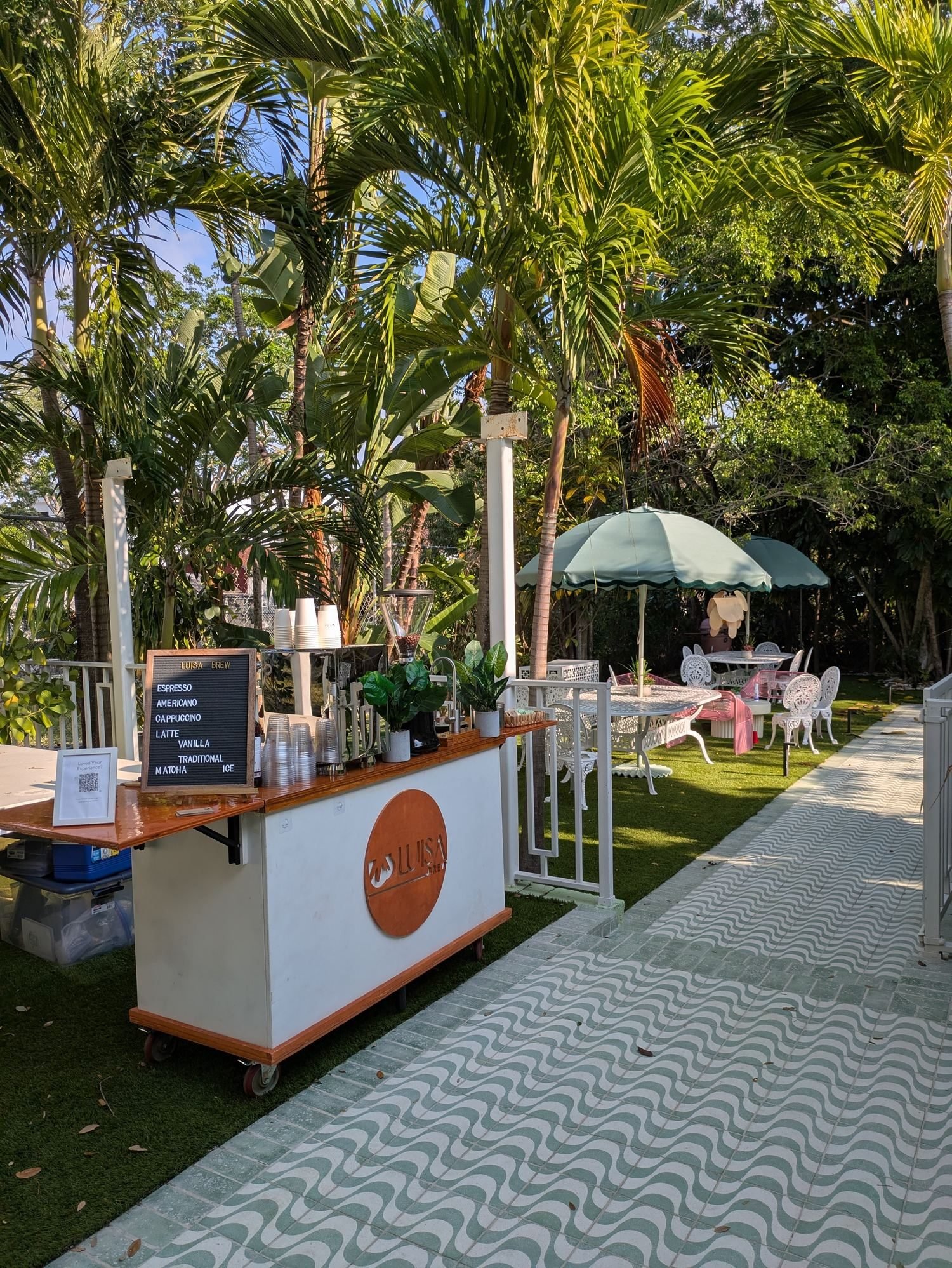 Coffee cart de especialidad Luisa Coffee en evento corporativo en Miami
